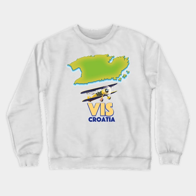 Vis Croatia map Crewneck Sweatshirt by nickemporium1